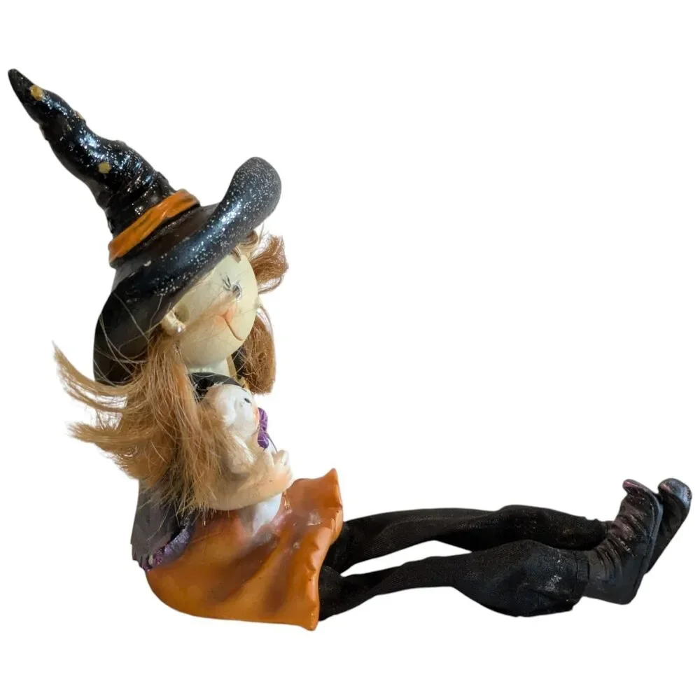 Halloween Witch Figurine Shelf Sitter Trick or Treat 7” Vintage Figurine 1994
